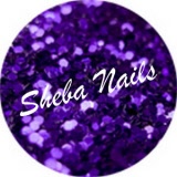 chunky glitter nail art blue bayou
