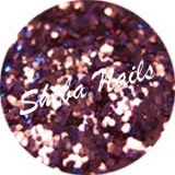chunky glitter nail art petal pink