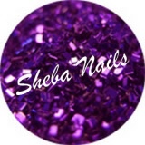 chunky glitter nail art purple flash