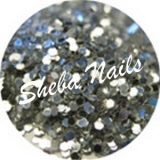 chunky glitter nail art silver